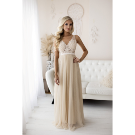 Beige avondjurk