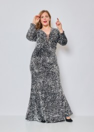 Zilver queens size avondjurk