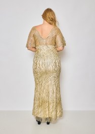 Goude pailletten avondjurk