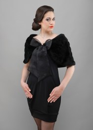 Zwarte Omslagdoek Bont