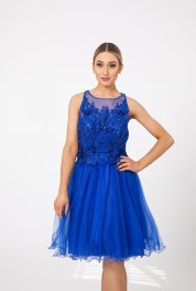 Cocktailjurk koningsblauw