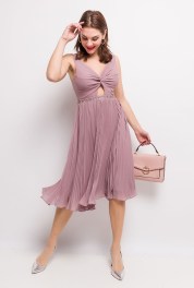 Geplooid cocktailjurk