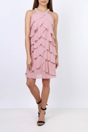 Halterjurk met ruches