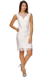 Cocktailjurk met tule decollete