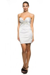 Strapless glitter cocktailjurk